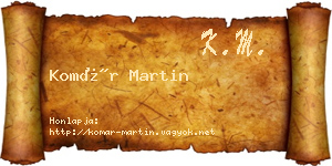 Komár Martin névjegykártya
